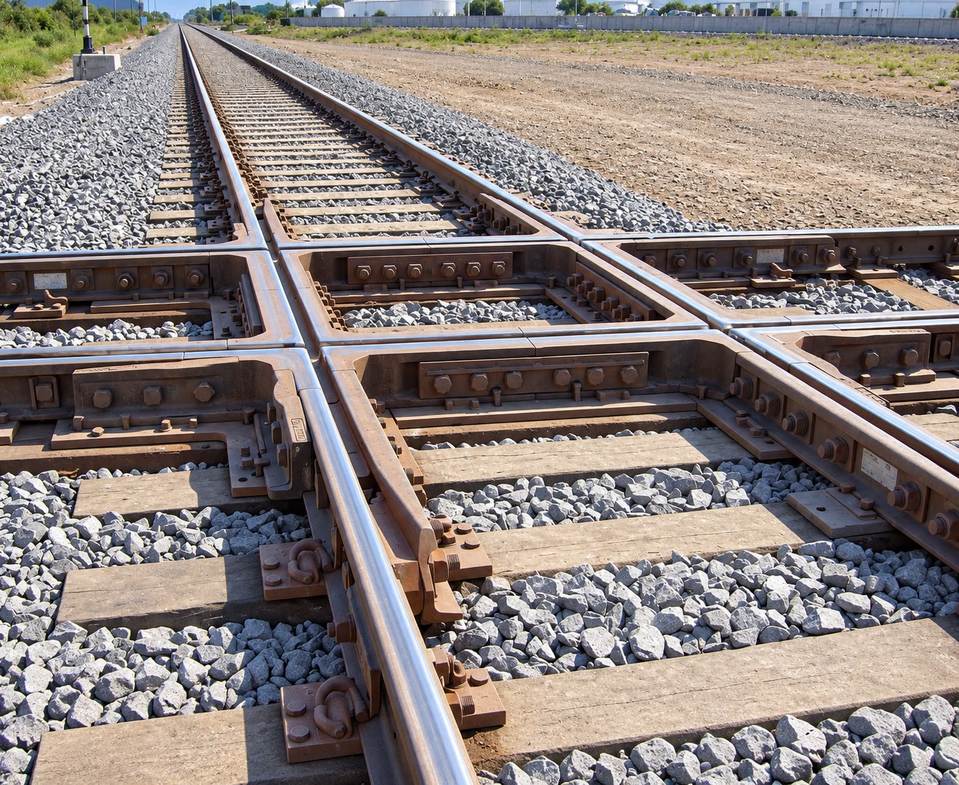 Crucero ferroviario instalado en vía