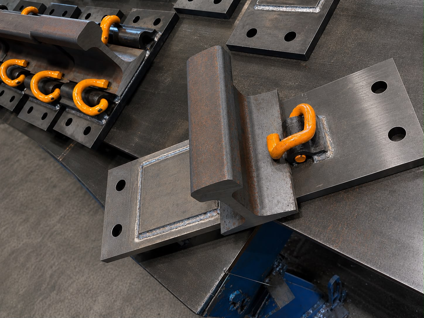 Hombros, clips y placas base MACRO conforme a plano AREMA